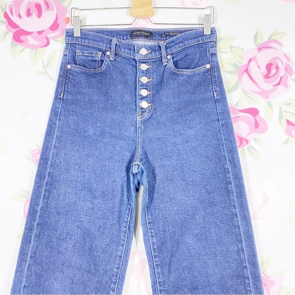 Banana Republic Dark Wash Hiigh Rise Wide Leg Crop Denim Jeans 28 - Picture 2 of 10